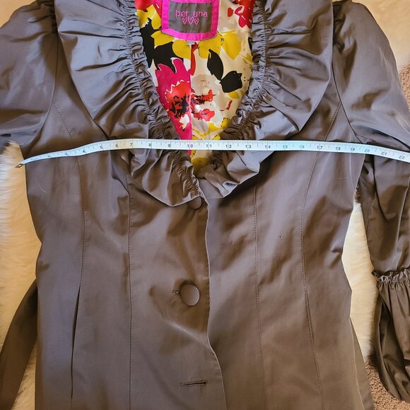 per una Ruffled Collar & Bell Sleeve Belted Coat - Picture 12 of 12